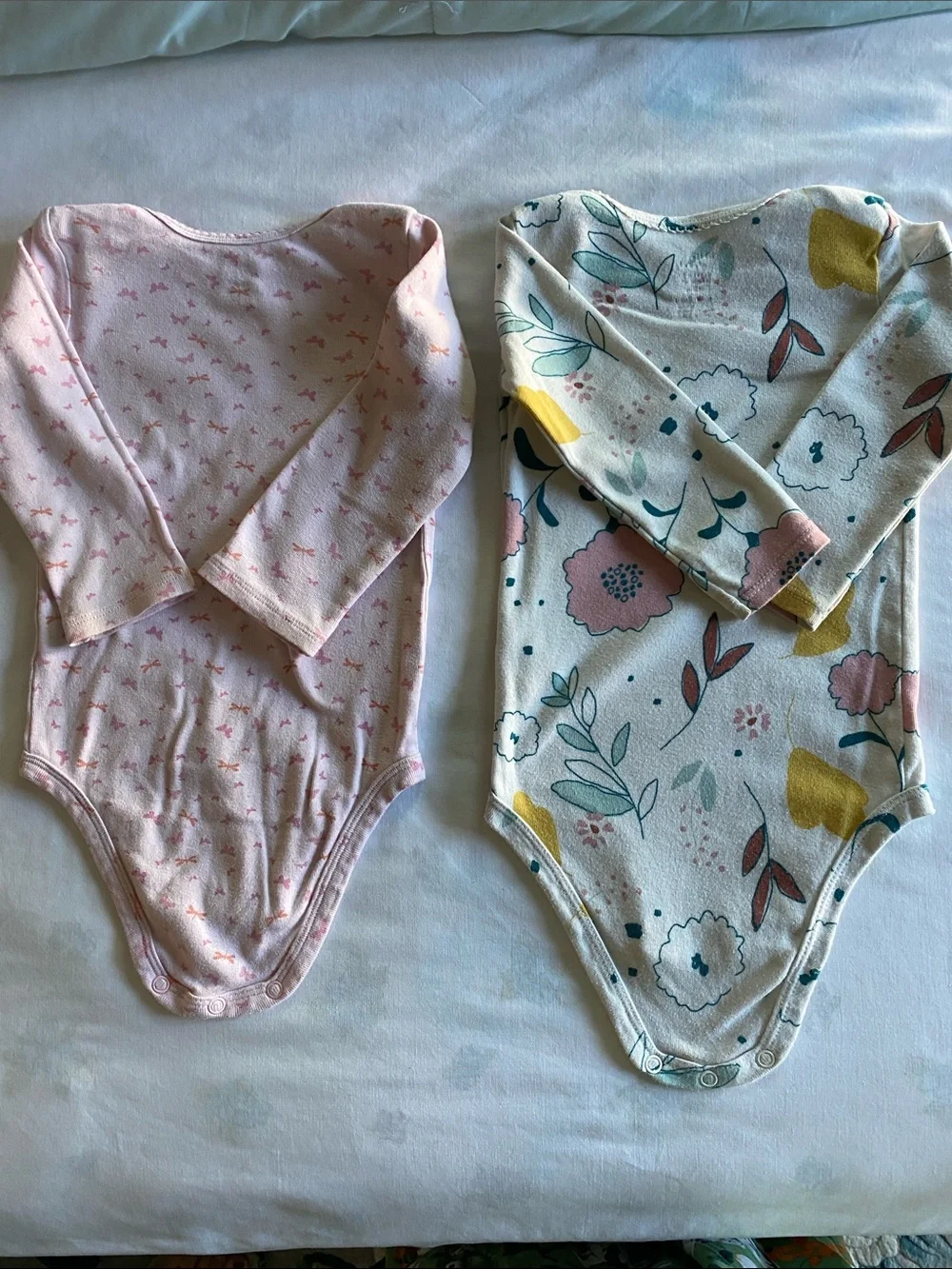 Carter's Pink Floral & Cream Floral Print Baby One-Pieces